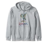 Liverpool Inglaterra Acuarela Aves Hí Sudadera con Capucha