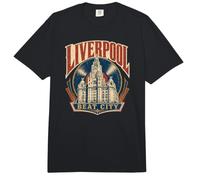 Liverpool Inglaterra Beat City Royal Liver Building Comfort Colors Adult Heavyweight T-Shirt