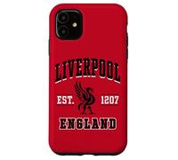Liverpool, Inglaterra, estableció 1207 Collegiate Black Print Carcasa para iPhone 11
