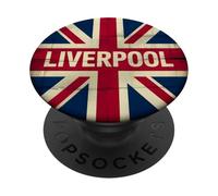 Liverpool Inglaterra Gran Bretaña Bandera Reino Unido Nacido Y Criado Música PopSockets PopGrip Adhesivo