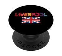 Liverpool - Letras Coloridas del Reino Unido, Bandera de Reino Unido PopSockets PopGrip Adhesivo