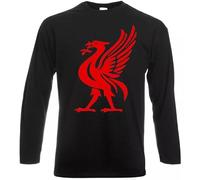Liverpool Liver Bird Sports Liverpudlian - Sudadera térmica de manga larga con logotipo para hombre, regalo divertido para gimnasio, broma, regalo de Navidad, Negro, L