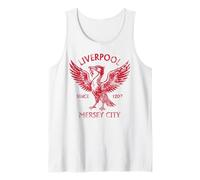 Liverpool Mersey City Since 1207 Liver Bird Envejecido Print Rojo Camiseta sin Mangas
