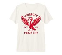 Liverpool Mersey City Since 1207 Liver Bird Large Print Rojo Camiseta Premium