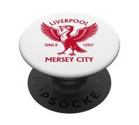 Liverpool Mersey City Since 1207 Liver Bird Large Print Rojo PopSockets PopGrip Adhesivo