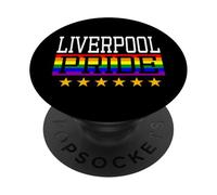 Liverpool Pride England Gay Lesbianas Queer LGBT Rainbow Flag PopSockets PopGrip Adhesivo