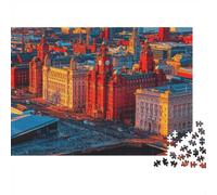 Liverpool Skyline 1000 Piezas Jigsaw Puzzle Reciclado Paper Colorful City Puzzles para Boy & Girl Edades 6 Años en Adelante Family Tiempo de Juego Accesorios Great Gift Idea Hogar 70x50cm/1000 Pi...