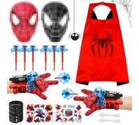 LIVESTN 2 Juegos de Guantes de Lanzador, Lanza Telarañas spiderm, Lanzador de Héroes Launcher Glove, con Máscara y Dardos con spiderm Capa, para Juegos Infantiles para Fiestas de Cosplay