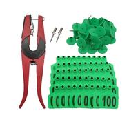 Livestock Ear Tags - Animal Identification Labels, Numbered 001-100 with Easy Applicator for Cattle Sheep Goats, Tags for Herd Tracking, Breeding Programs, Farm Animal Management