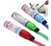 Livestock Marker - 3-Pack Sheep, Cattle, Pig, Goat, Horse Marking Pencils | Non-Fading Smooth Ink, Long-Lasting Farm Identification Tool For Livestock Sorting, Health Checks, Breeding