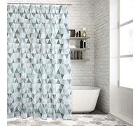 LIVILAN NordicTriangle PEVA cortina de ducha 12 ganchos impermeable 2 en 1 cortinas de ducha forradas 71" x 71"