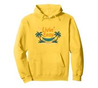 Livin' Easy Tropical Beach Hamaca Vacaciones Sudadera con Capucha, Unisex para Adultos, Limón, XL