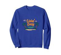Livin' Easy Tropical Beach Hamaca Vacaciones Sudadera, Unisex para Adultos, Azul Real, L