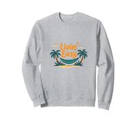 Livin' Easy Tropical Beach Hamaca Vacaciones Sudadera, Unisex para Adultos, Gris Jaspeado, XL