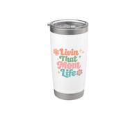 Livin That Mom Life Funny Diciendo Mamá Día de la Madre Vaso térmico de acero inoxidable de doble pared