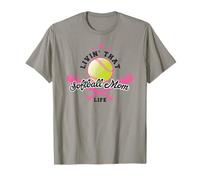 Livin' That Softball Mom Life Cute Parent - Ventilador Deportivo Camiseta