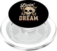 Livin 'The Dream Sarcastic Skull Butterflies Sarcasmo PopSockets PopGrip para MagSafe