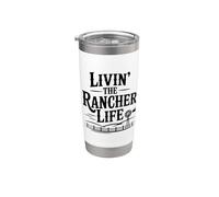 Livin' the Rancher Life Country Style para rancheros orgullosos Vaso térmico de acero inoxidable de doble pared