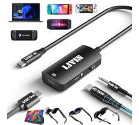 LIVIN USB C a monitor portátil, gafas AR XREAL One, Air 2 Pro/VITURE Pro/RayNeo Air 2s, 3s/Rokid, 【4K @60Hz+PD 100W+Audio 3.5mm】Adaptador USB C a tipo C para iPhone 15/16, Android, PC, Switch, Steam