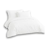 LivinEase Funda Nordica 220 x 240 - Microfibra Juego de Funda Edredon 220x240 cm y 2 Fundas de Almohada 80x80 cm - Juego de Funda nórdica Blanco