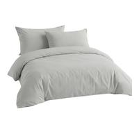 LivinEase Funda Nordica Cama 90 - Microfibra Juego de Funda de Edredon 135x200 cm y 1 Funda de Almohada 80x80 cm - Juego de Funda nórdica Plata