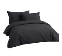 LivinEase Funda Nordica Cama 90 - Microfibra Juego de Funda de Edredon 140x200 cm y 1 Funda de Almohada 65x65 cm - Juego de Funda nórdica Negro