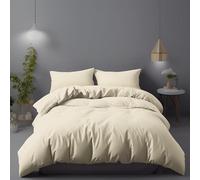 LivinEase Funda Nordica Cama 90 - Microfibra Juego de Funda de Edredon 140x200 cm y 1 Funda de Almohada 65x65 cm - Juego de Funda nórdica Crema