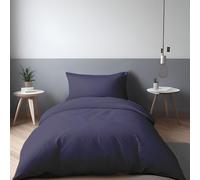 LivinEase Juego de Funda Nórdica de Microfibra Cepillada - 100 gsm Suave en Colores Sólidos (Azul Marino, 155 x 200 cm + 1 Funda de Almohada 50 x 80 cm)