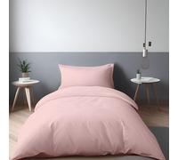 LivinEase Juego de Funda Nórdica de Microfibra Cepillada - 100 gsm Suave en Colores Sólidos (Rosa, 155 x 200 cm + 1 Funda de Almohada 50 x 80 cm)