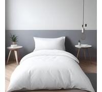 LivinEase Juego de Funda Nórdica de Microfibra Cepillada - 100 gsm Súper Suave en Colores Sólidos (Blanco, 155 x 200 cm + 1 Funda de Almohada 50 x 80 cm)