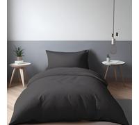 LivinEase Juego de Funda Nórdica de Microfibra Cepillada - 100 gsm Súper Suave en Colores Sólidos (Negro, 155 x 200 cm + 1 Funda de Almohada 50 x 80 cm)