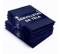 LivinEase Servilletas de Tela de Algodón - Paquete de 12 Servilletas de Mesa Azul Marino - Servilletas de Tela Grandes Reutilizables 100% Algodón 46 x 46 cm para Mesa de Navidad (Azul Marino)
