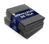 LivinEase Servilletas de Tela de Algodón - Paquete de 12 Servilletas de Mesa Carbon - Servilletas de Tela Grandes Reutilizables 100% Algodón 46 x 46 cm para Mesa de Navidad (Carbón)