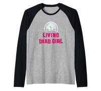 Living Dead Girl Zombie Mujeres Negro Horror Halloween Camiseta Manga Raglan