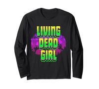 Living Dead Girl Zombie Mujeres Negro Horror Halloween Manga Larga