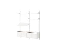 Living Estantería Librería Con Puertas Baja Blanco