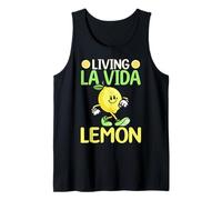 Living La Vida Lemon Cute Walking Citrus Camiseta sin Mangas