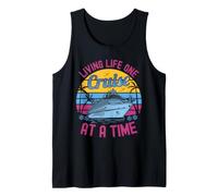 Living Life One Cruise at A Time Funny Cruise Ship Cruising Camiseta sin Mangas