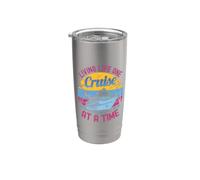 Living Life One Cruise at A Time Funny Cruise Ship Cruising Vaso térmico de acero inoxidable de doble pared