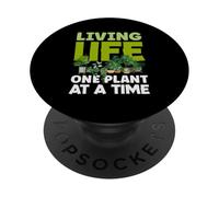 Living Life One Plant Jardinero Amante de Las Plantas de jardín PopSockets PopGrip Adhesivo