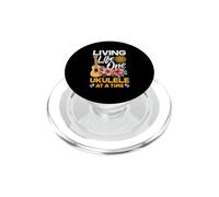 Living Life One Ukelele At A Time Floral Tropical Sunset PopSockets PopGrip para MagSafe