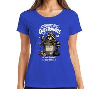 Living My Best Questionable Raccoon Statement - Camiseta para mujer, azul, S