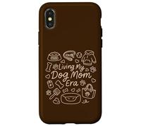 Living My Dog Mom Era, Funny Doodle Graphic Woman Carcasa para iPhone X/XS
