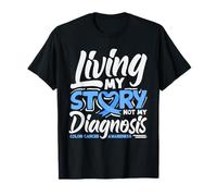 Living My Story Wear - Camiseta de Apoyo para el cáncer colorrectal Azul Camiseta