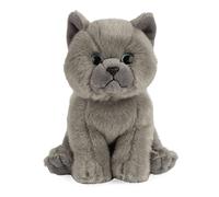 Living Nature-AN447 Living Nature AN447-Peluche de gato corto de peluche para mascotas, gris, color desconocido (Keycraft AN447) , color/modelo surtido
