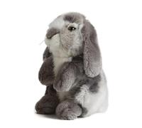 Living Nature, Bunny, Gris Conejo Sentado De Orejas Caídas, Conejito De Peluche Suave Y Realista, Felpa Ecológica Naturli, 18 Cm