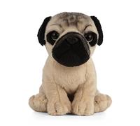 Living Nature Cachorro de Pug, Perro de Peluche Suave y Realista, Felpa Naturli, 16 cm