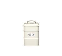 KitchenCraft Living Nostalgia Range Lata de acero inoxidable para almacenar té, Crema, 11 x 11 x 17 cm, Crema antiguo