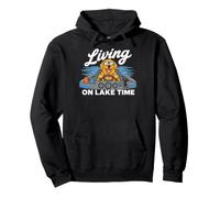 Living On Lake Time Golden Retriever Boat Dog Lover Sudadera con Capucha