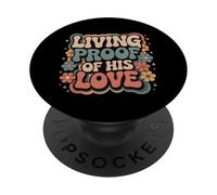 Living Proof of His Love - Cita inspiradora de Jesús PopSockets PopGrip Adhesivo